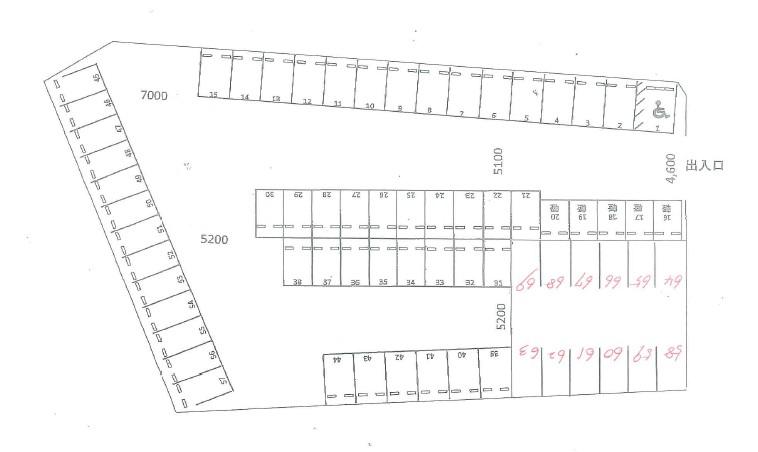 丸山ほほえみ駐車場の駐車配置図