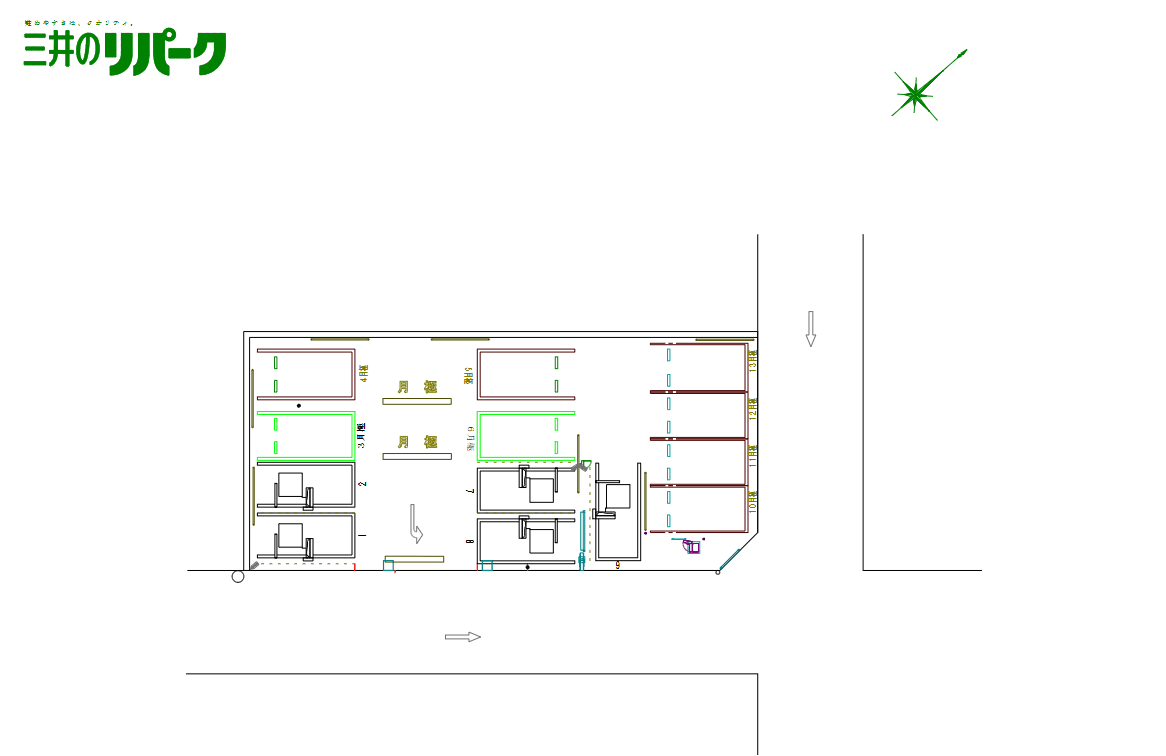 万代１丁目第４の駐車配置図