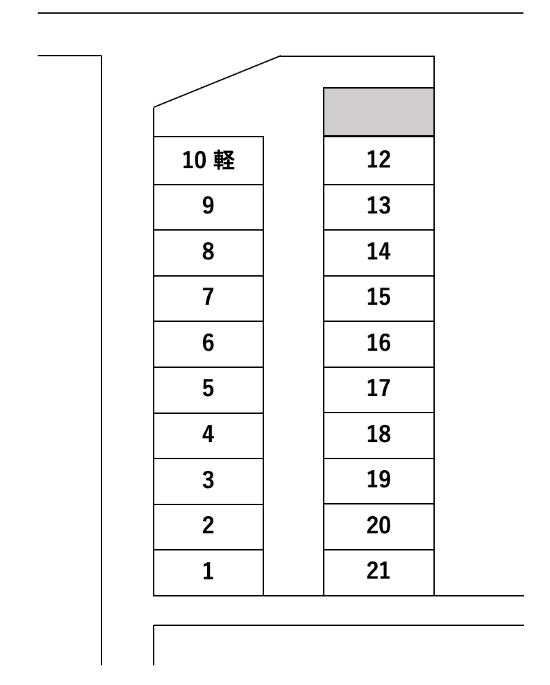 D-29 千代田1丁目帯金第1貸駐車場の駐車配置図