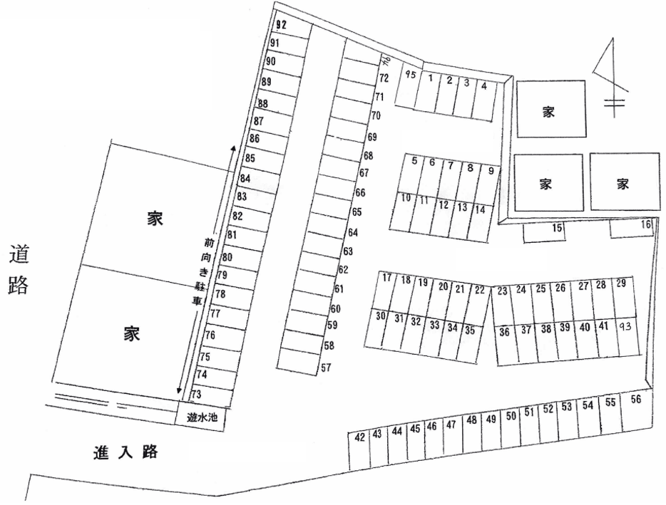 岩井三浦駐車場の駐車配置図
