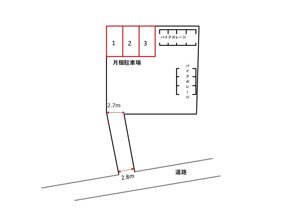町谷2丁目月極駐車場の駐車配置図