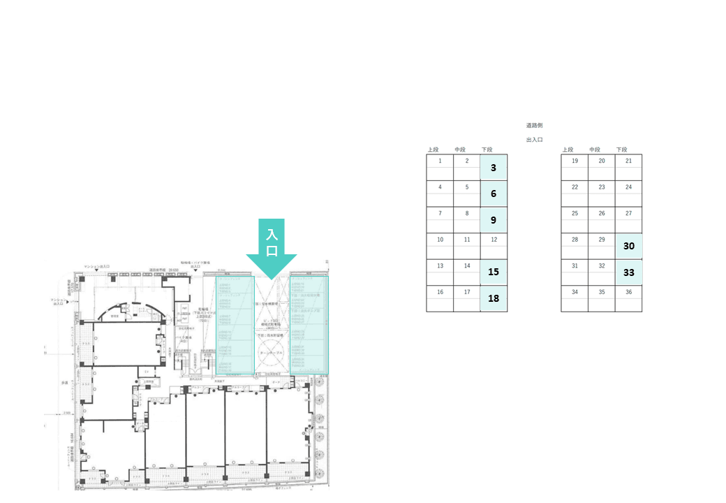戸塚南1丁目駐車場の駐車配置図