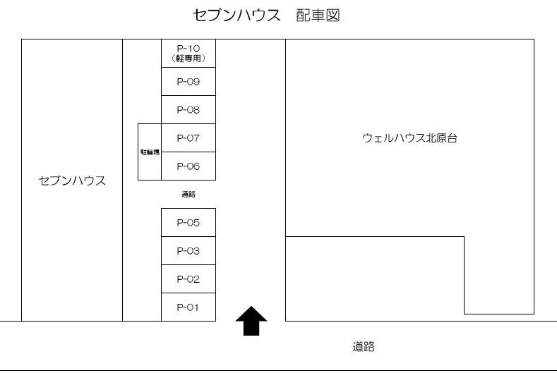 セブンハウスの駐車配置図