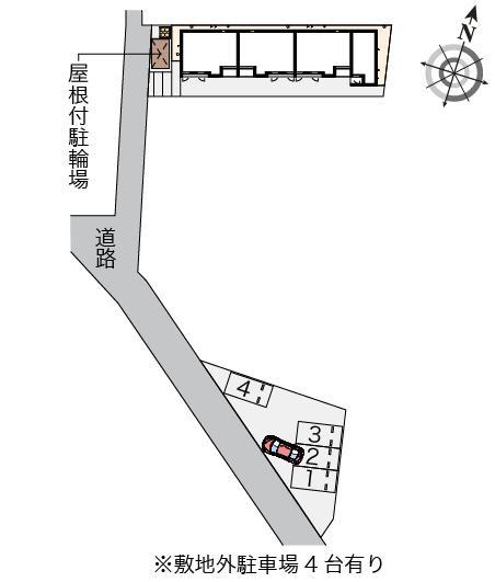 レオネクストサンパーク　三良(53084) 敷地外駐車場の駐車配置図