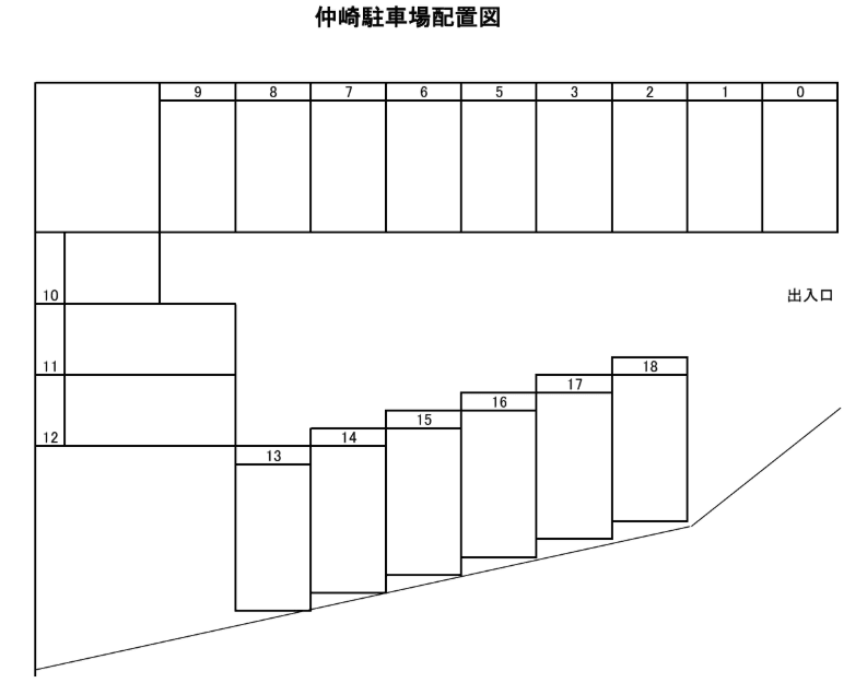 仲崎駐車場の駐車配置図