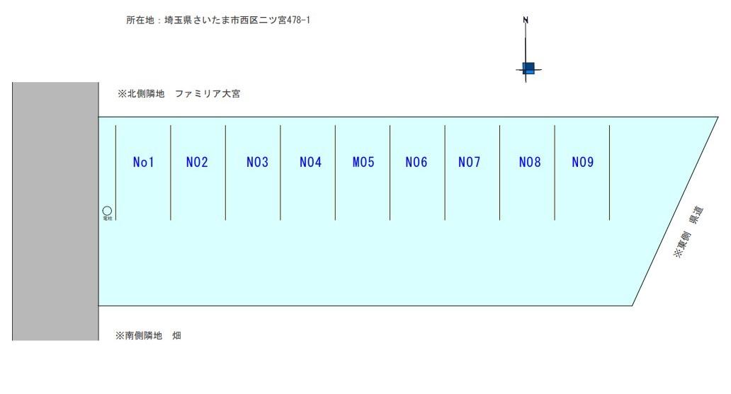 蓜島パーキングⅠの駐車配置図