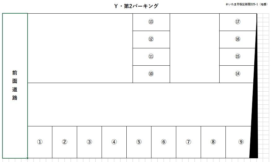 Y・第2パーキングの駐車配置図