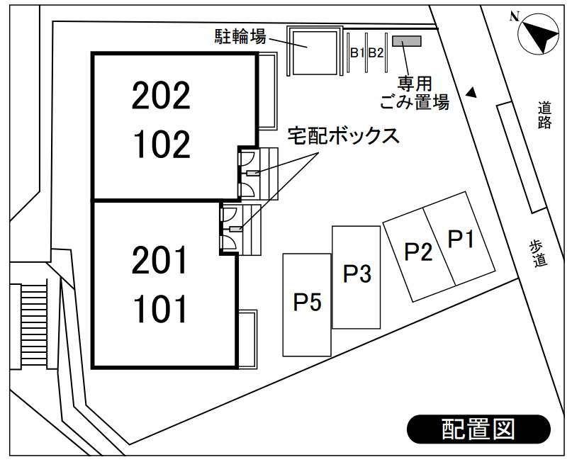 シティハイム駐車場の駐車配置図