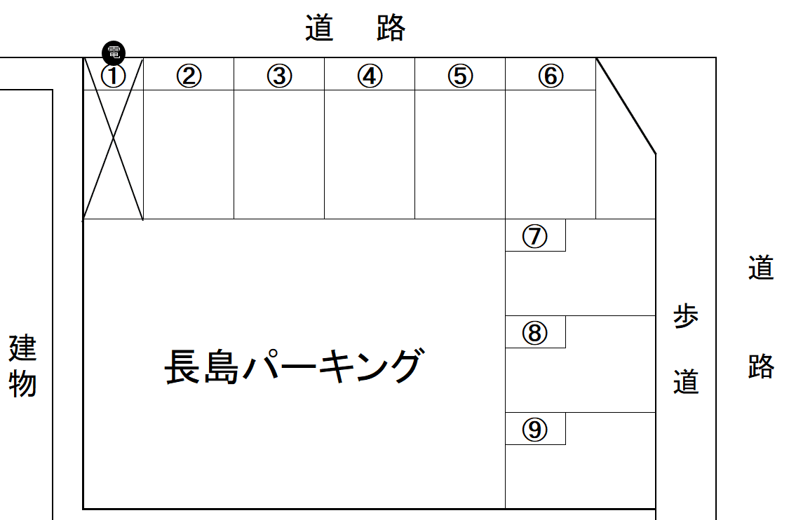 長島パーキングの駐車配置図
