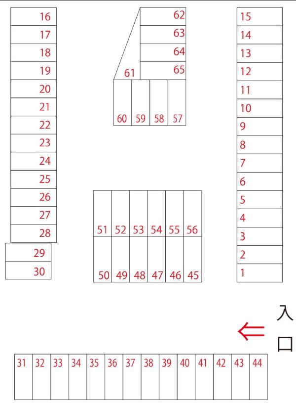 弁天町駐車場の駐車配置図