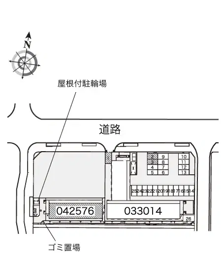 コルヌ(42576)　敷地外駐車場の駐車配置図
