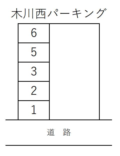 木川西パーキングの駐車配置図