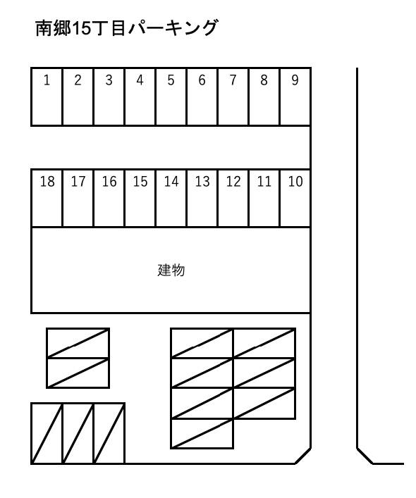 南郷15丁目パーキングの駐車配置図