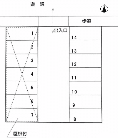 モータープール天野の駐車配置図