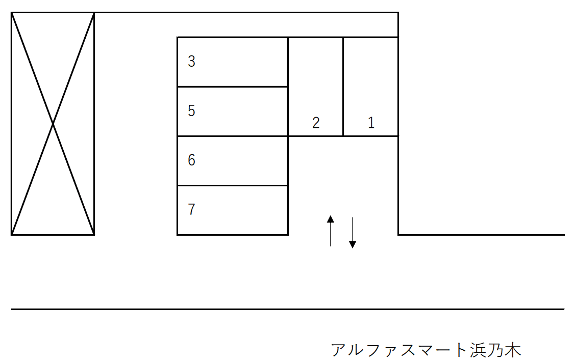 浜乃木１丁目N駐車場の駐車配置図