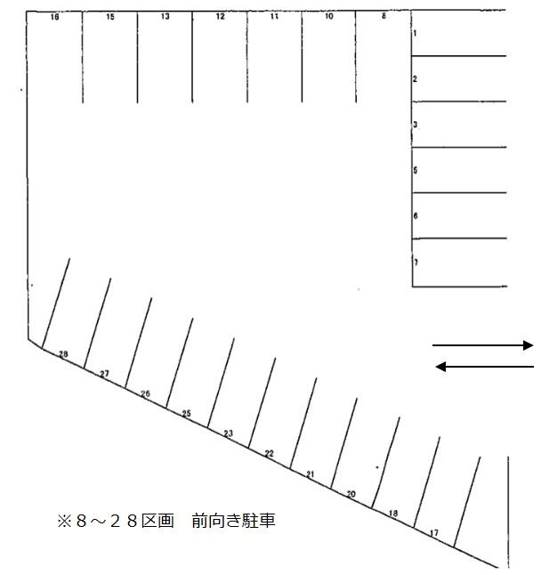 横地駐車場の駐車配置図