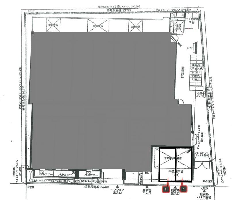 レガリス明大前の駐車配置図