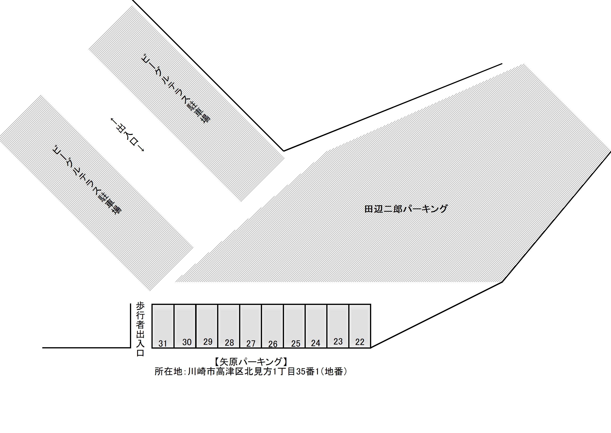 矢原パーキングの駐車配置図