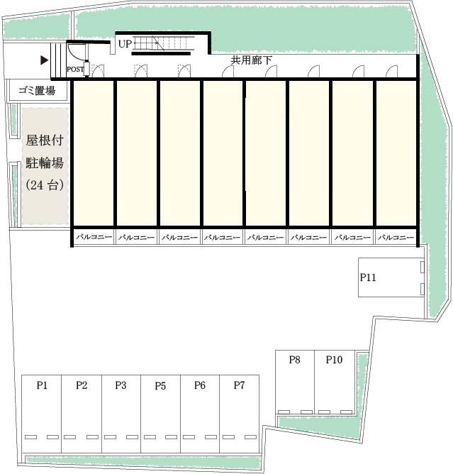 リブリ・Garden Quartz駐車場の駐車配置図