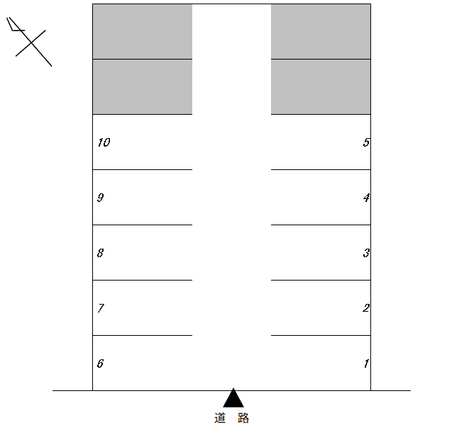 大町石岡駐車場の駐車配置図