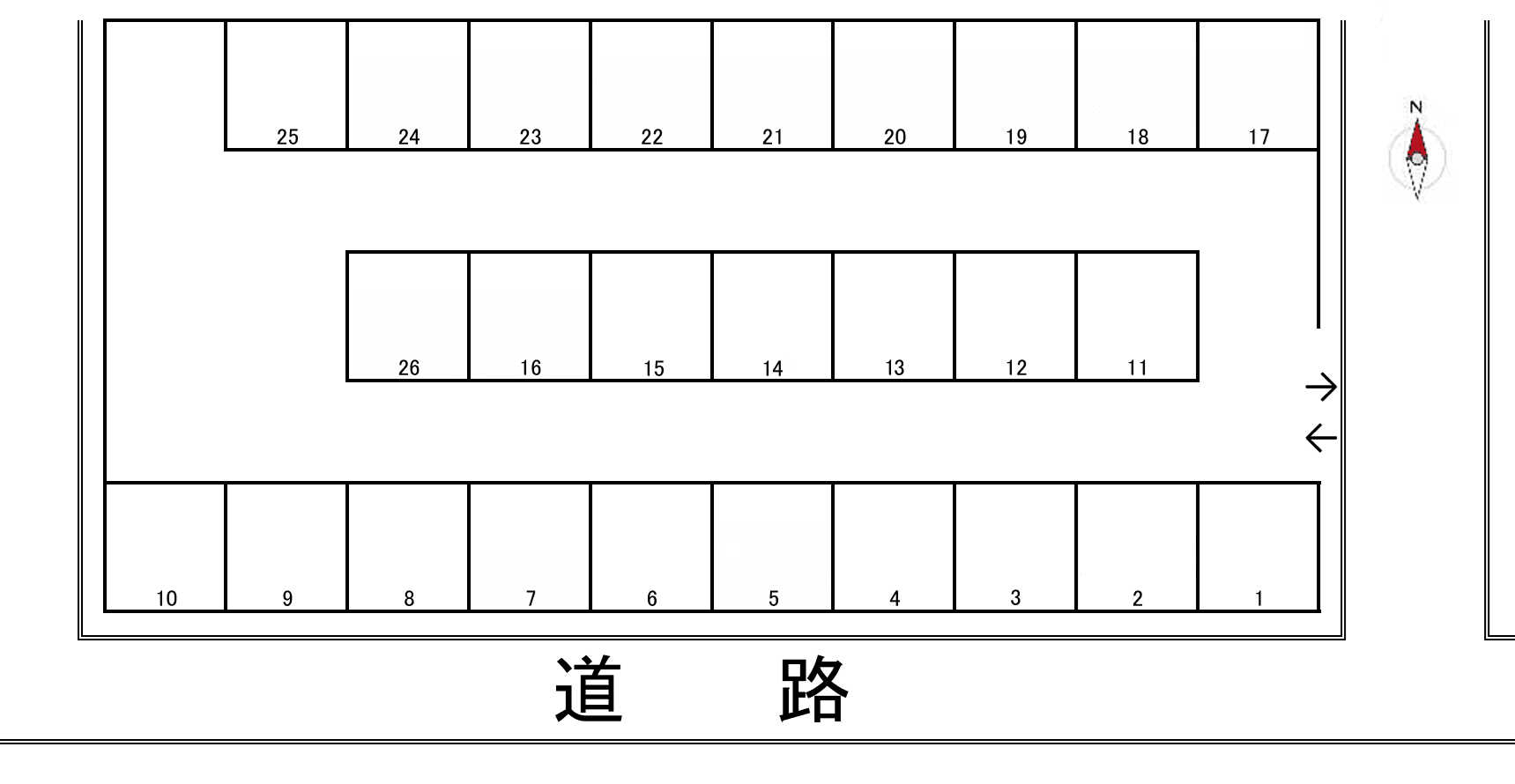 エイブルパーキングNO111駐車場の駐車配置図