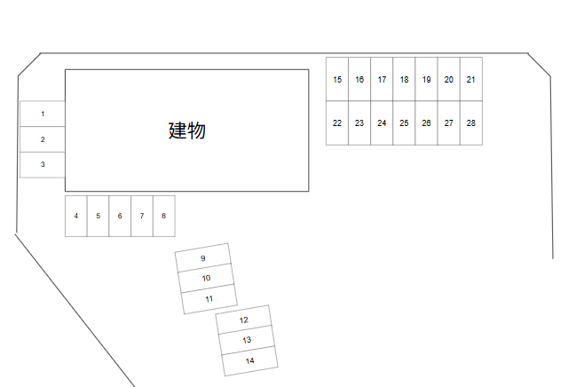 リーブル　トゥサンズ　駐車場の駐車配置図
