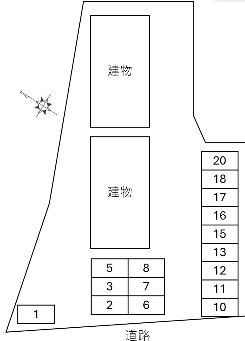 クレセント　Ａ・Ｂ別駐車場の駐車配置図