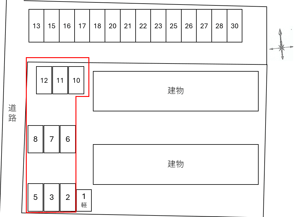 昭きんホームＡの駐車配置図