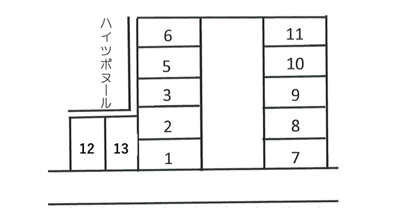 ハイツボヌール駐車場の駐車配置図