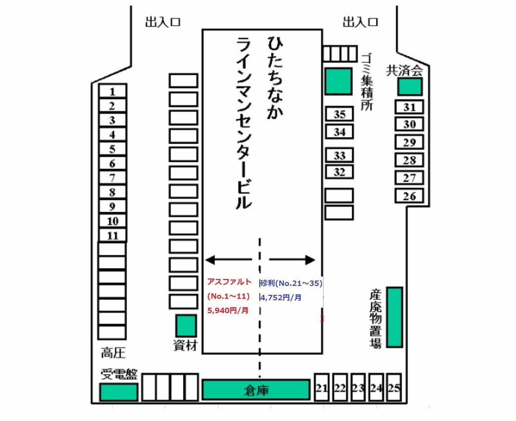 茨城ひたちなか駐車場の駐車配置図