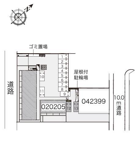 ウエストサイド白山(20205)の駐車配置図