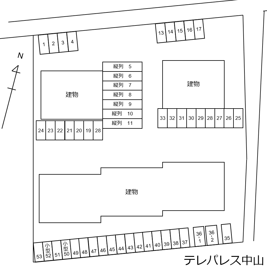 テレパレス中山駐車場の駐車配置図