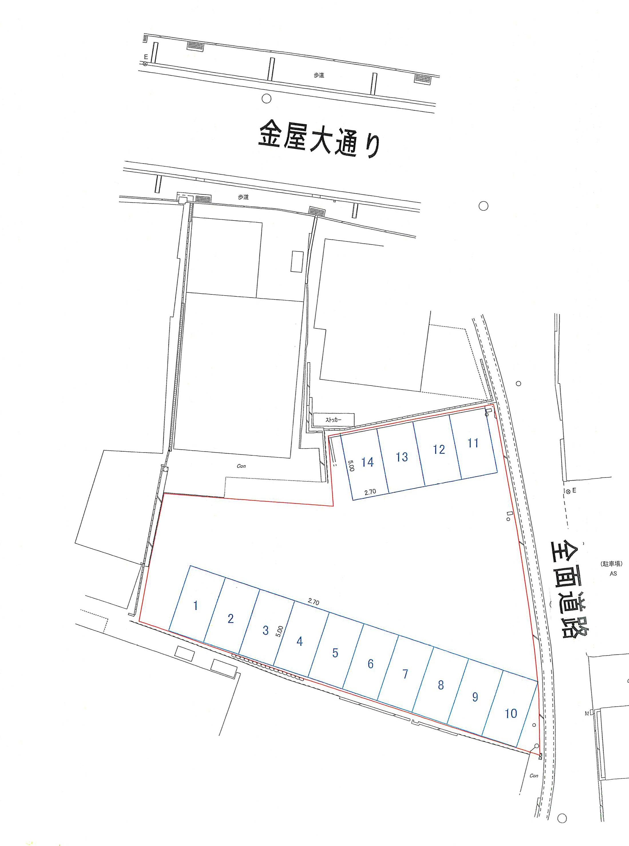 金屋三丁目 松吉パーキング２の駐車配置図