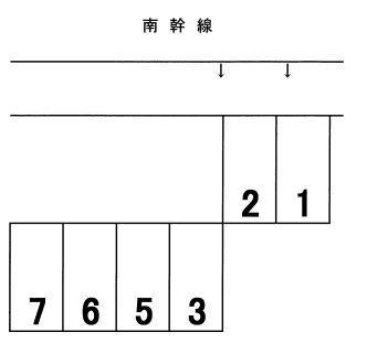入江岡駐車場の駐車配置図