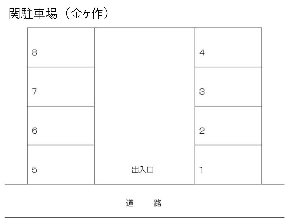関駐車場（金ヶ作）の駐車配置図