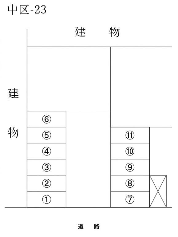 中区-23の駐車配置図