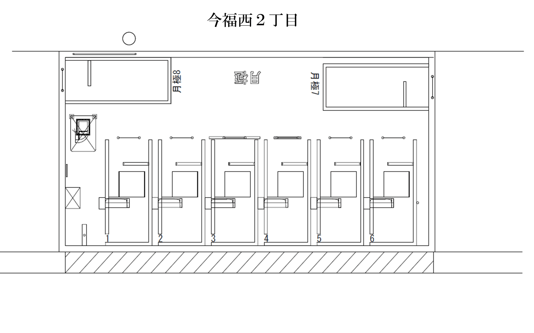 今福西２丁目の駐車配置図