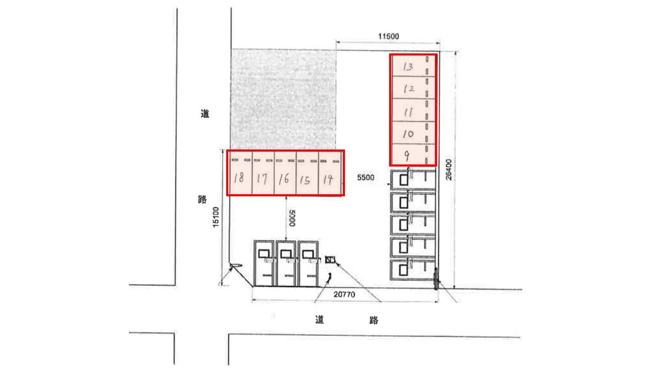 町田市旭町１丁目第１の駐車配置図
