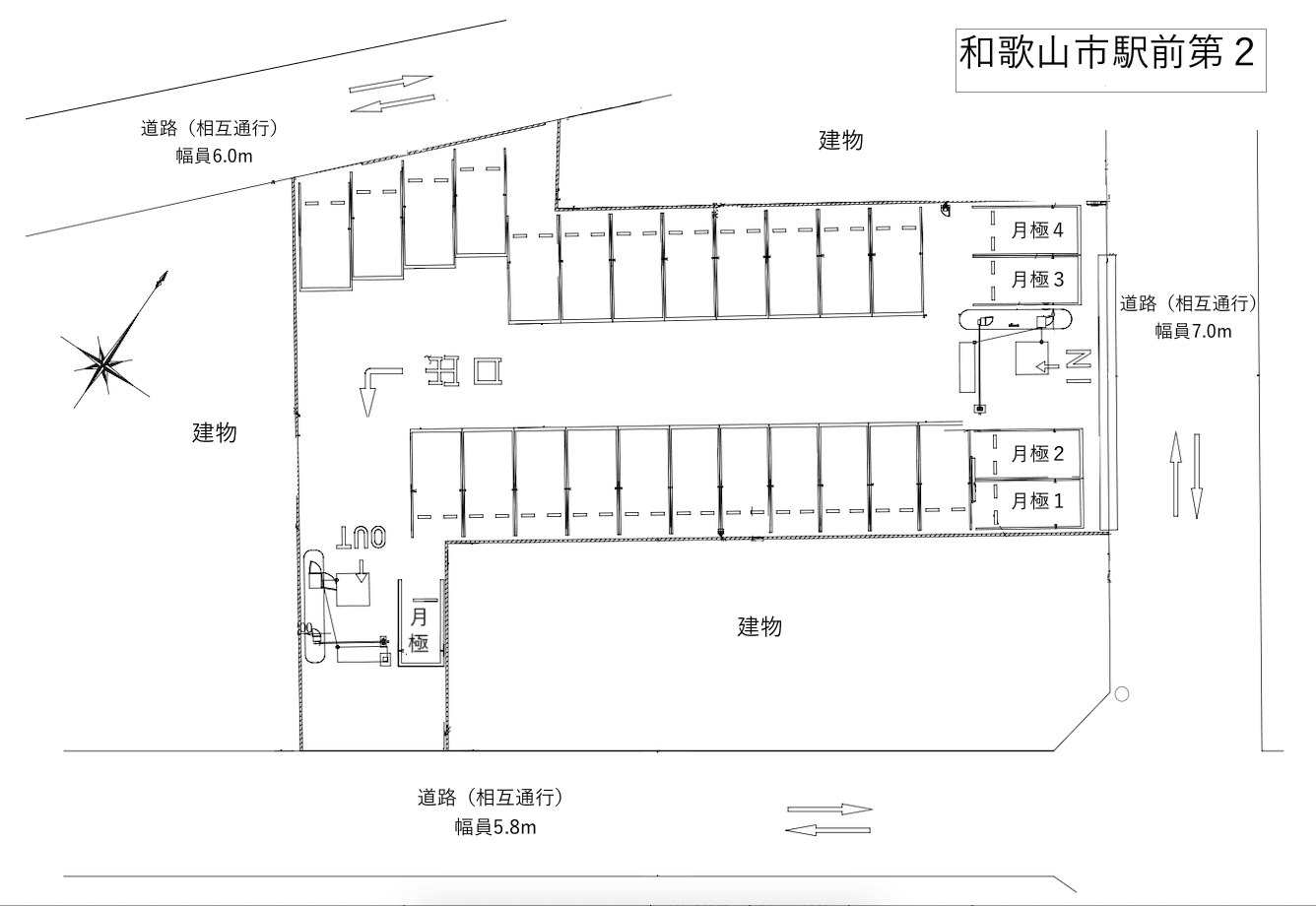 和歌山市駅前第２の駐車配置図