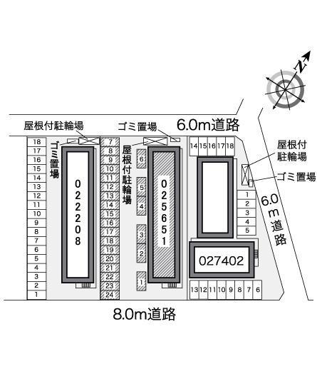 セカンドなわて(25651)の駐車配置図