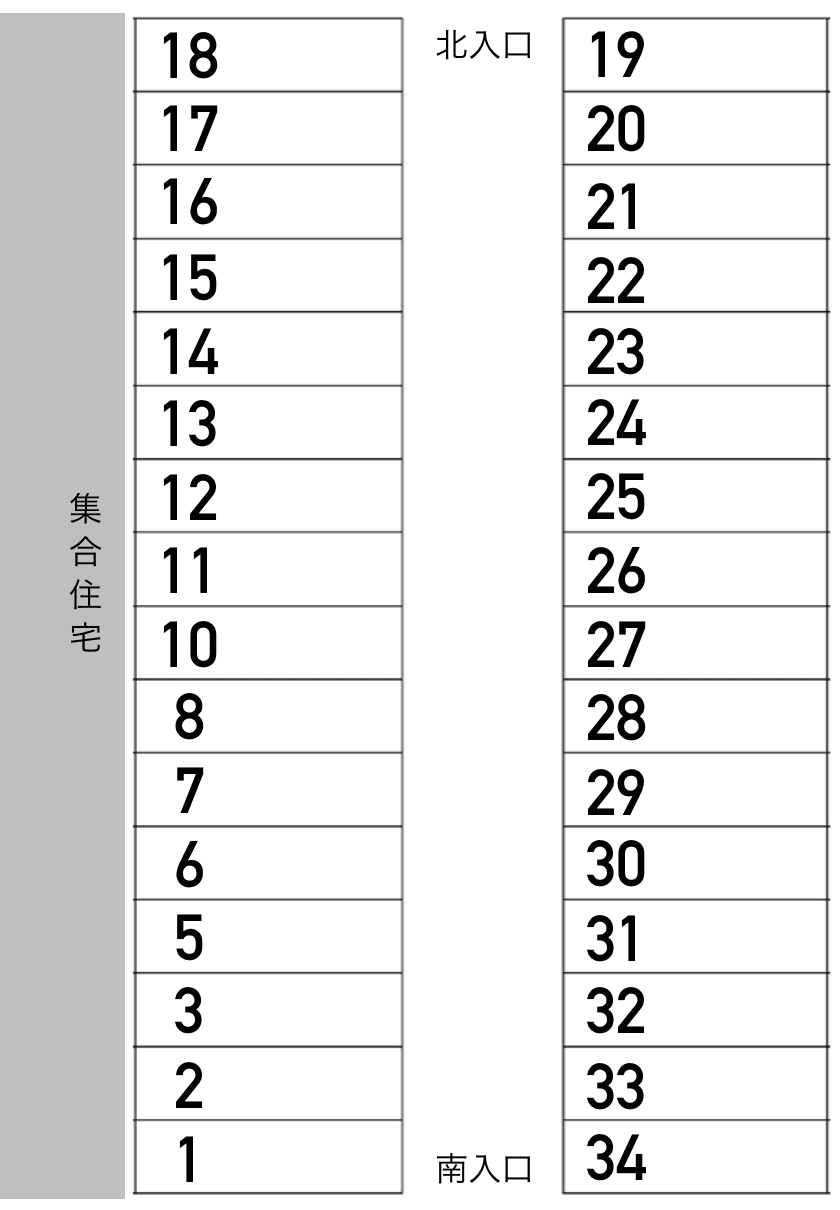 寿第２駐車場の駐車配置図