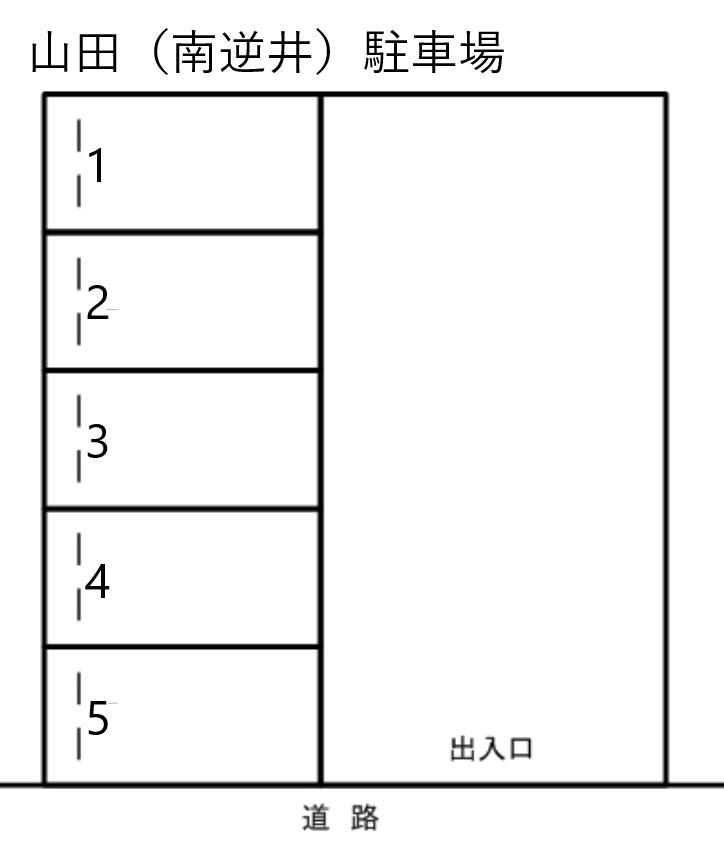 山田（南逆井）駐車場の駐車配置図