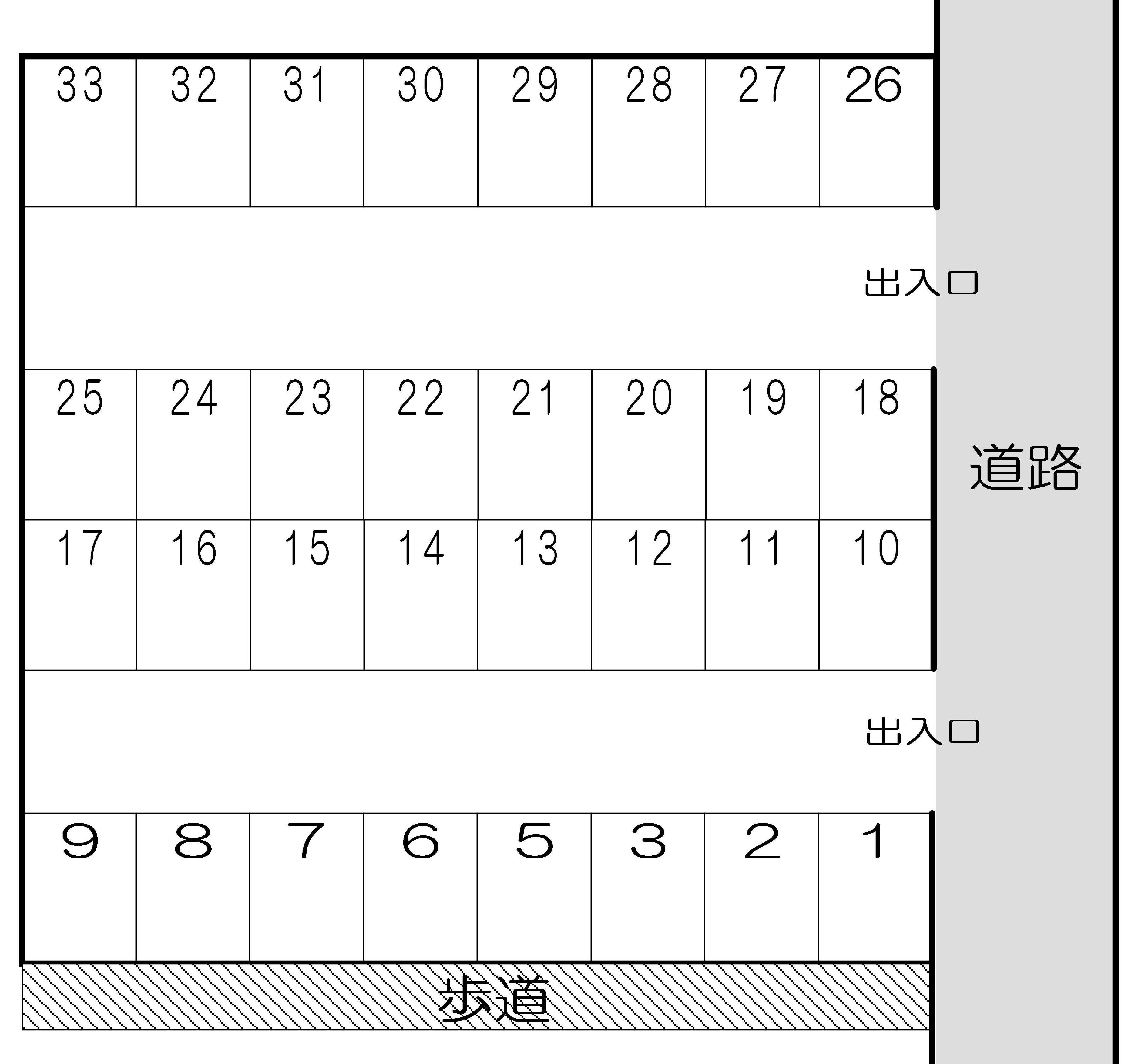 岡井第一駐車場の駐車配置図