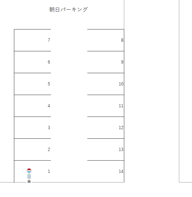 朝日パーキングの駐車配置図