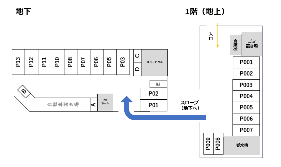 エレガンス東豊中の駐車配置図