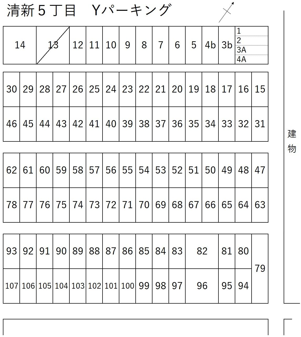 清新５丁目　Yパーキングの駐車配置図