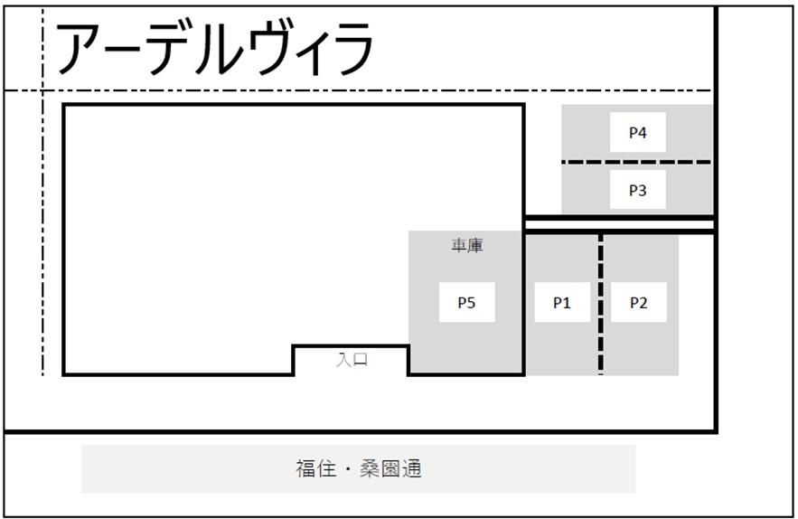 アーデルヴィラの駐車配置図