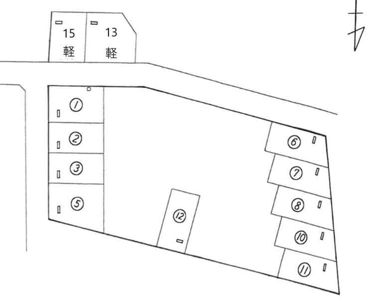 南新保Ｎパーキングの駐車配置図