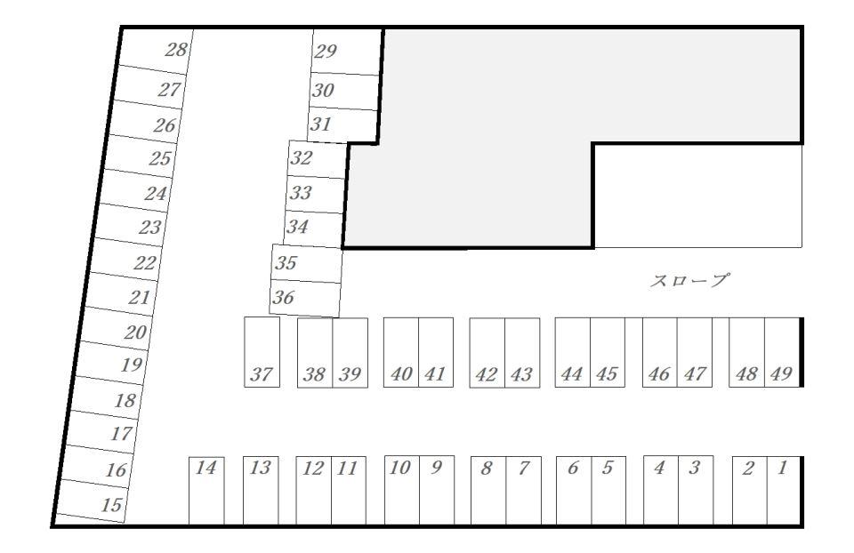 ﾘﾊﾞｰﾋﾞｭｰ第3駐車場の駐車配置図
