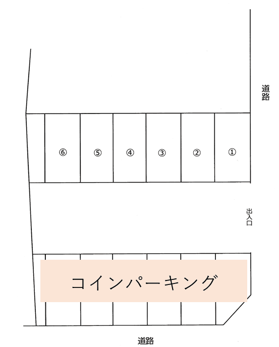 カーポート旭が丘の駐車配置図
